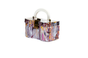 Round Bakelite Purse with ball feet2