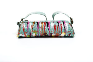 Pale green, cylindrical Latico Purse back