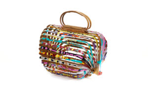 60s B amboo Ribbed Basket Purse front