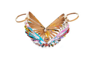 60s B amboo Ribbed Basket Purse inside