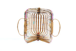 60s B amboo Ribbed Basket Purse inside2