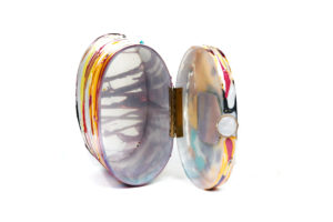 70s Oval Bakelite Purse inside