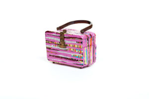 Pink, 3 part Purse, box shape-DR clasp side3