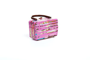 Pink, 3 part Purse, box shape-DR clasp side4