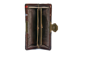 Leather Clutch with Buckle inside